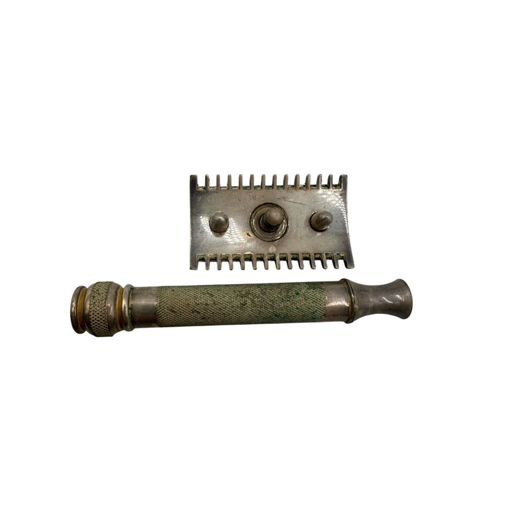 Antique Gillette Razor Set With Embossed Metal Case & Accessories USA-Made Razor - Picture 12 of 16